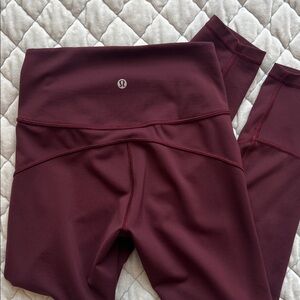 Lululemon Maroon High-Waisted Leggings